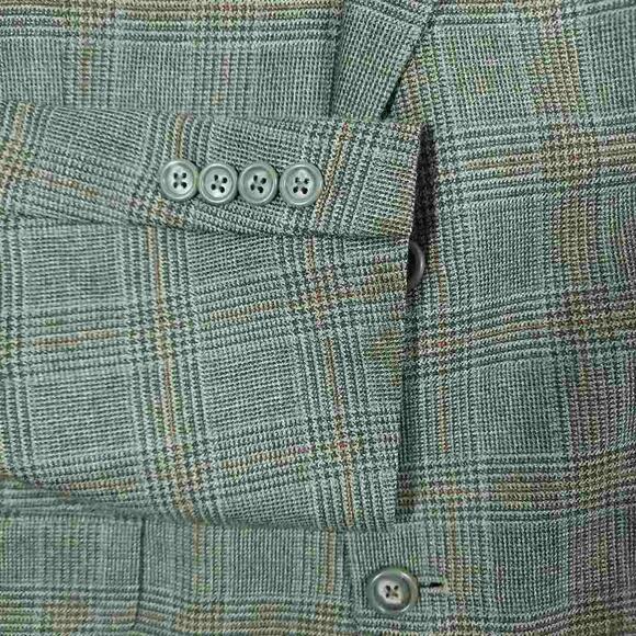 Hart Schaffner Marx Blazer Sport Coat Mens 40R Vtg Classic Fit Wool Glen Plaid - Picture 4 of 10